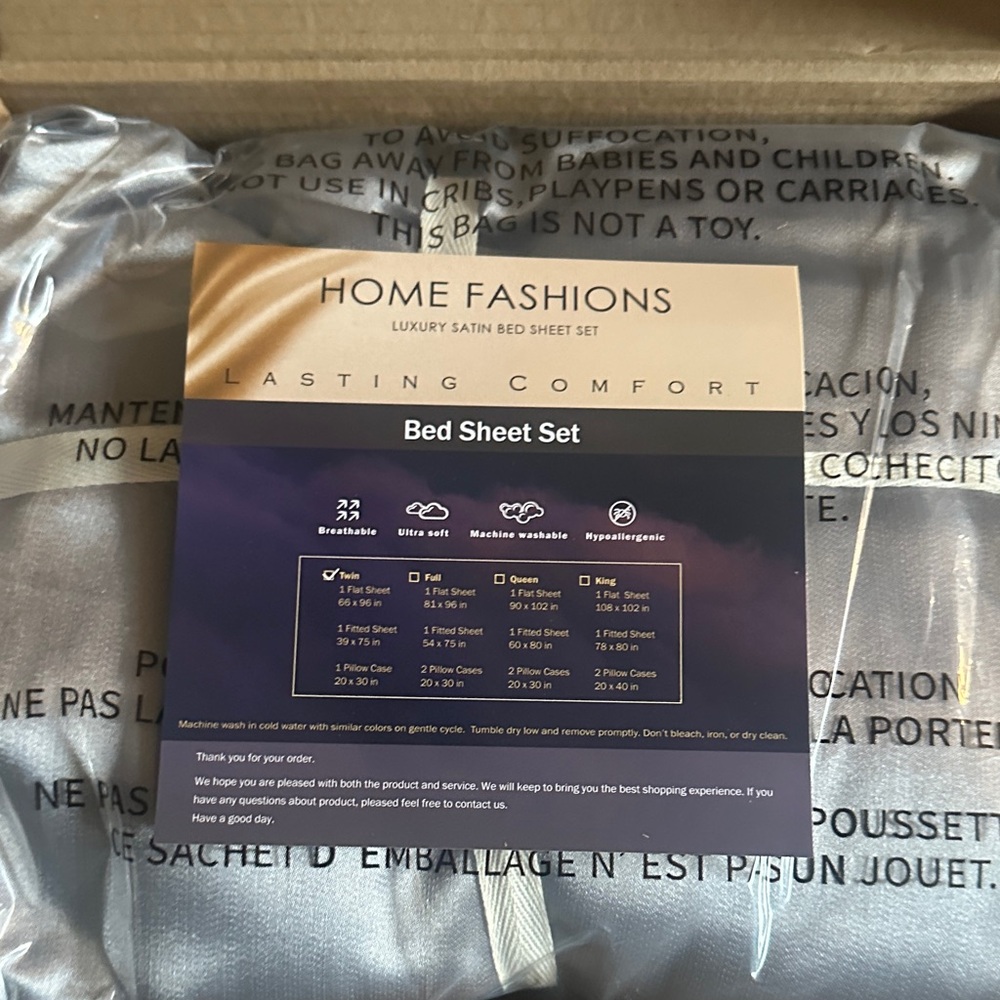 Luxury Satin Bed Sheet Set - Classic Gray